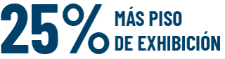 25% + piso de exhibición